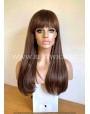 Synthetic wig Stright chestnut long hair with bang
