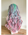 Synthetic lace front wig Wavy Mermaid mixed long hair