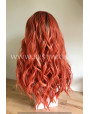 Synthetic lace front wig Wavy red mixed long hair