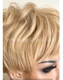 Machine Made Blonde Synthetic Wig With Bangs