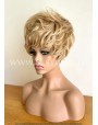 Machine Made Blonde Synthetic Wig With Bangs