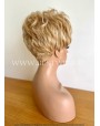 Machine Made Blonde Synthetic Wig With Bangs