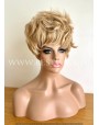 Machine Made Blonde Synthetic Wig With Bangs