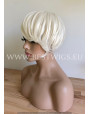 Synthetic Machine-made wig Platinum Blonde short hair