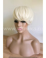 Synthetic Machine-made wig Platinum Blonde short hair