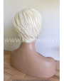 Synthetic Machine-made wig Platinum Blonde short hair