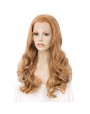 Synthetic lace front wig Wavy blond long hair