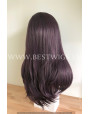 Synthetic lace front wig Stright Deep Violet long hair