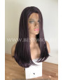 Synthetic lace front wig Stright Deep Violet long hair