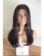 Synthetic lace front wig Stright Deep Violet long hair