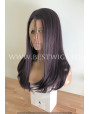 Synthetic lace front wig Stright Deep Violet long hair