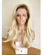 Rooted Blonde Straight Synthetic Lace Front Wig