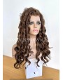 Synthetic Lace Front Wig Wavy Chestnut-Colored Long Hair