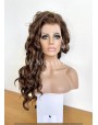 Synthetic Lace Front Wig Wavy Chestnut-Colored Long Hair