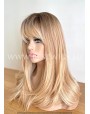 Synthetic Stright Blonde Wig With Bangs