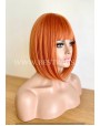 Synthetic Wig With Bangs Carrot Orange