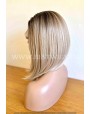 Rooted Blonde Synthetic Lace Wig Middle Part