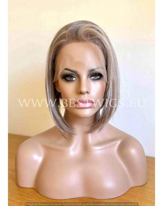 Grey Shade Synthetic Lace Wig