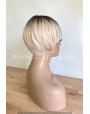 Synthetic Machine-Made Short Rooted Blonde Wig