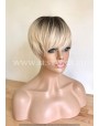 Synthetic Machine-Made Short Rooted Blonde Wig