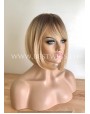 Synthetic Machine-Made Short Rooted Blonde Bob Wig