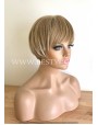 Synthetic Machine-Made Short Ash Blonde Wig