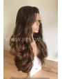 Synthetic lace front wig Wavy chestnut colored long hair