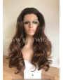 Synthetic lace front wig Wavy chestnut colored long hair