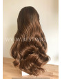 Synthetic lace front wig Wavy chestnut colored long hair