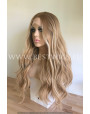Synthetic lace front wig Wavy blond hair
