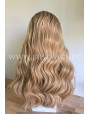 Synthetic lace front wig Wavy blond hair