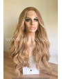 Synthetic lace front wig Wavy blond hair