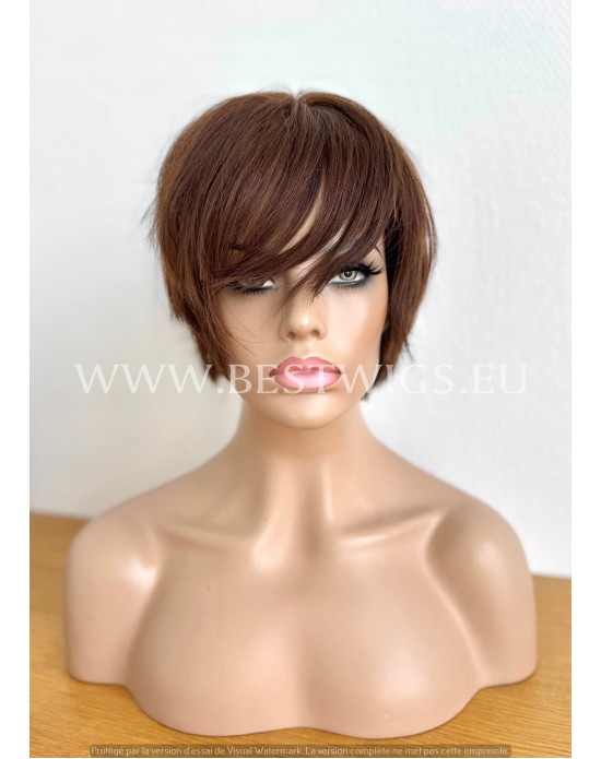 Short Brown Human Hair Wig – Lace Front Signature Hair Cut
