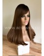 Synthetic wig Stright chestnut long hair with bang