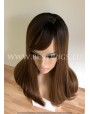 Synthetic wig Stright chestnut long hair with bang
