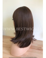 Synthetic wig Stright long hair with bang / Prune color