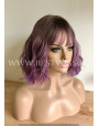 Synthetic Machine-made wig short Rooted lilac bloom