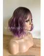 Synthetic Machine-made wig short Rooted lilac bloom