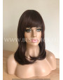 Synthetic wig Stright long hair with bang / Prune color