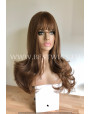 Synthetic wig Stright chestnut long hair with bang