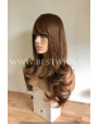 Synthetic wig Stright chestnut long hair with bang
