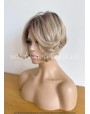 Rooted Blonde Synthetic Lace Wig Free Parting