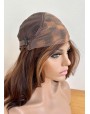 Synthetic Lace Top Glueless Wig Chestnut-Colored Long Hair 