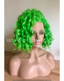 Synthetic lace front wig Wavy Electric Green