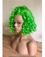 Synthetic lace front wig Wavy Electric Green