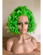 Synthetic lace front wig Wavy Electric Green