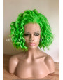 Synthetic lace front wig Wavy Electric Green