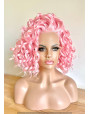 Synthetic Curly Pink Lace Front Wig