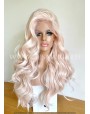 Pink Blonde Wavy Synthetic Lace Front Wig Double Volume