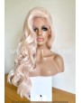 Pink Blonde Wavy Synthetic Lace Front Wig Double Volume